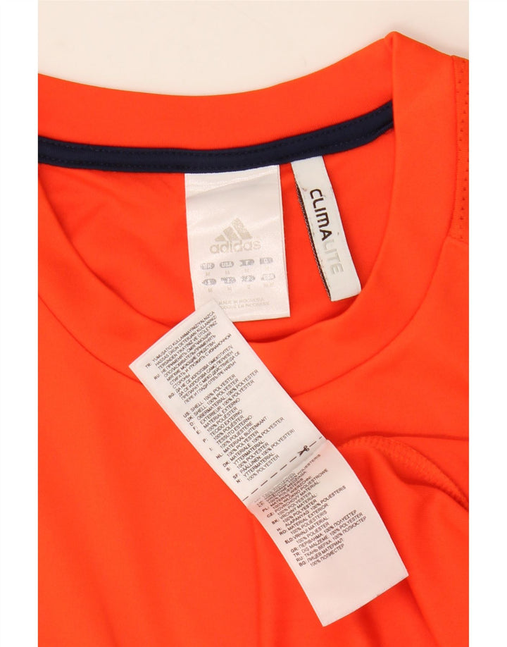 Adidas Hombre Climalite Camiseta Top Naranja Medio Colorblock Poliéster