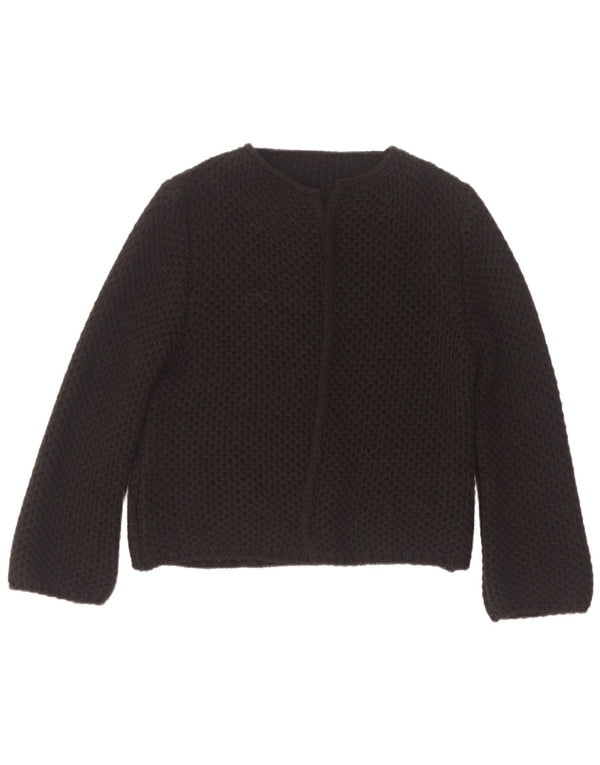 Vintage mujer abierto cardigan suéter Reino Unido 14 acrílico negro medio