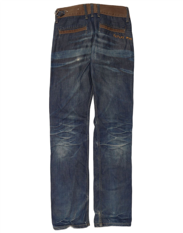Replay Vaqueros ajustados desgastados para hombre W28 L34 Algodón azul