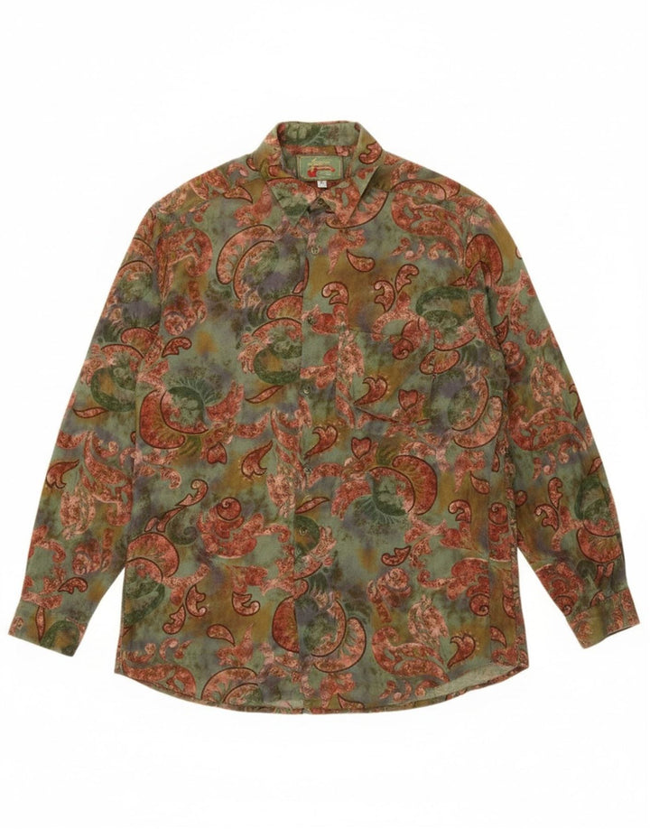 Camisa De Hombre Leader Medium Viscosa Paisley Multicolor