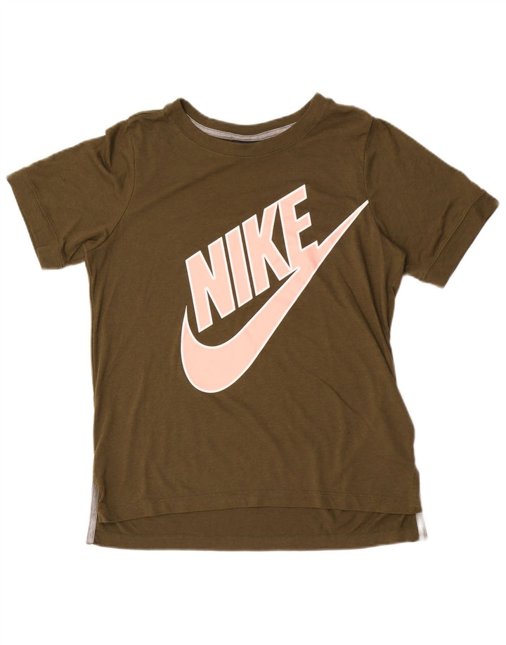 Nike Camiseta gráfica para mujer Top UK 10 Small Caqui Poliéster