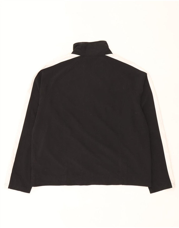 Nike Chaqueta de chándal para mujer US 12/14 Grande Negro Colorblock Poliéster
