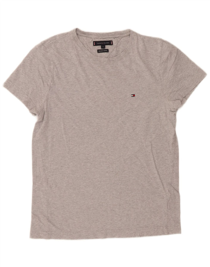 TOMMY HILFIGER Camiseta para hombre Top XS Algodón moteado gris