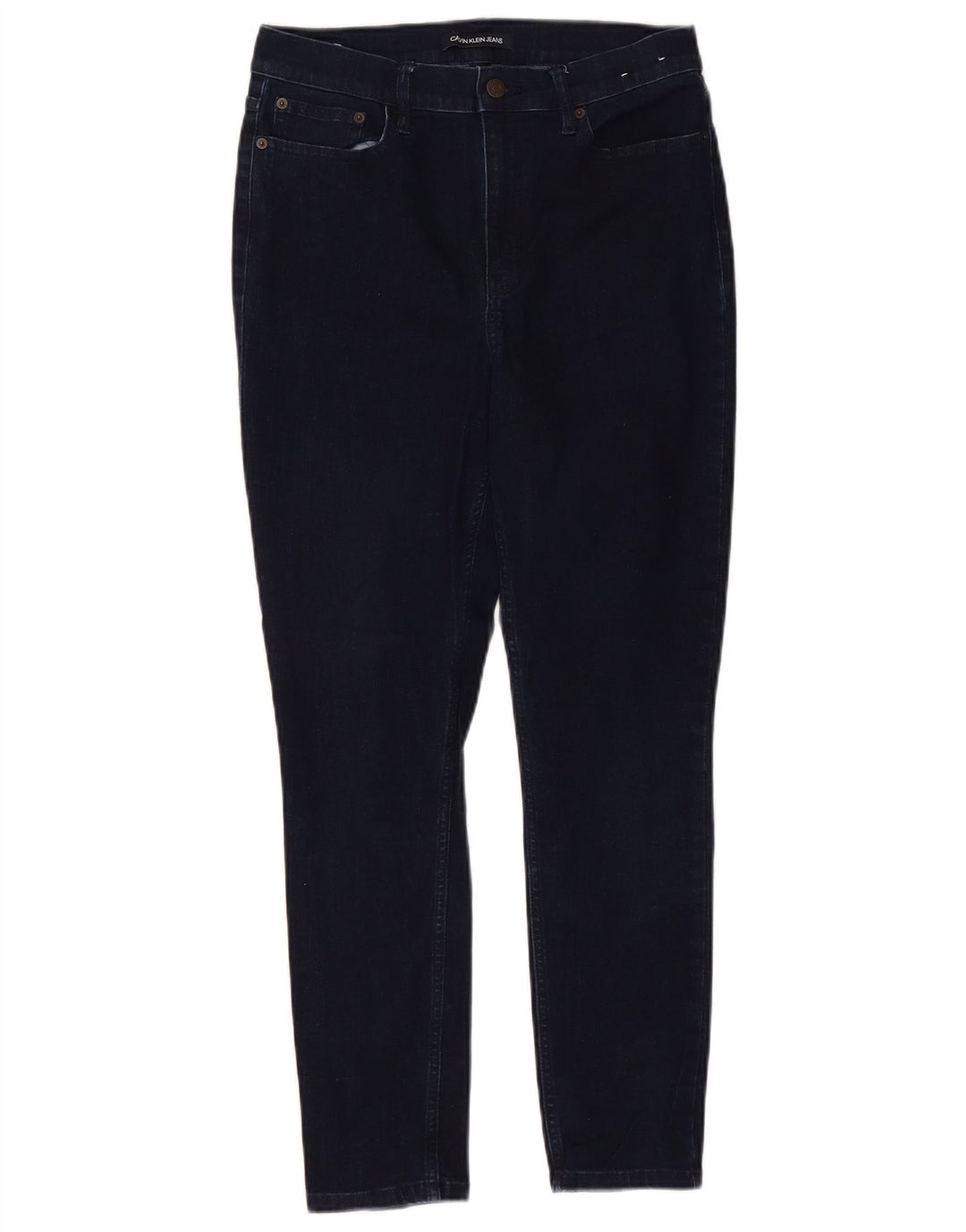 CALVIN KLEIN Jeans ajustados de cintura alta para mujer US 12 Large W31 L26 Azul marino