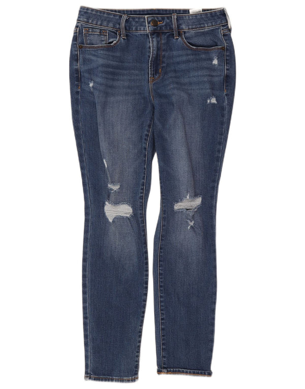 Old Navy Jeans ajustados desgastados para mujer UK 8 Small W28 L26 Algodón azul