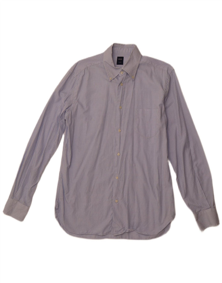 BOGGI Camisa entallada para hombre Talla 40 15 3/4 Mediana Cuadros azules