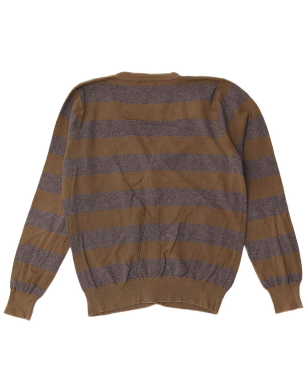 Zara Hombre Cárdigan Sueter Grande Caqui Rayas