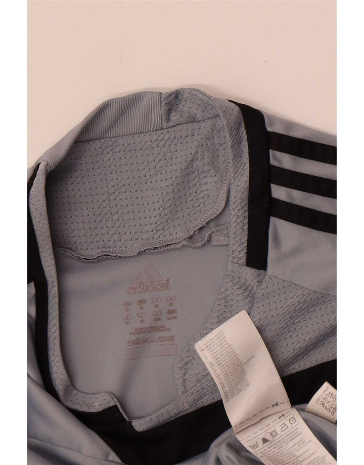 Adidas Hombre Top Manga Larga XL Gris Colorblock Poliéster
