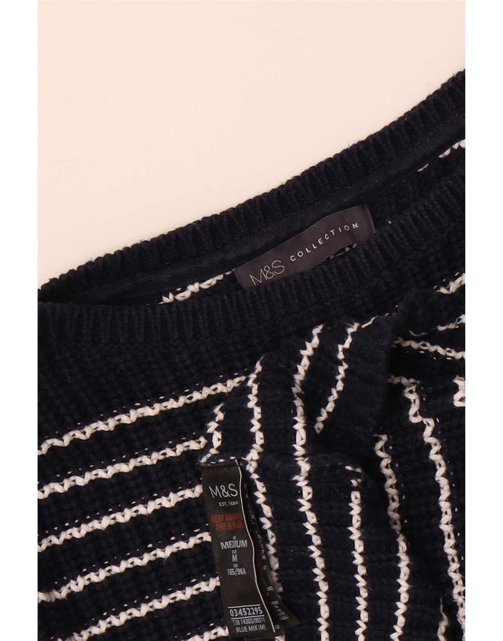 Marks & Spencer Jersey con cuello barco para mujer, talla 44, talla mediana, azul marino