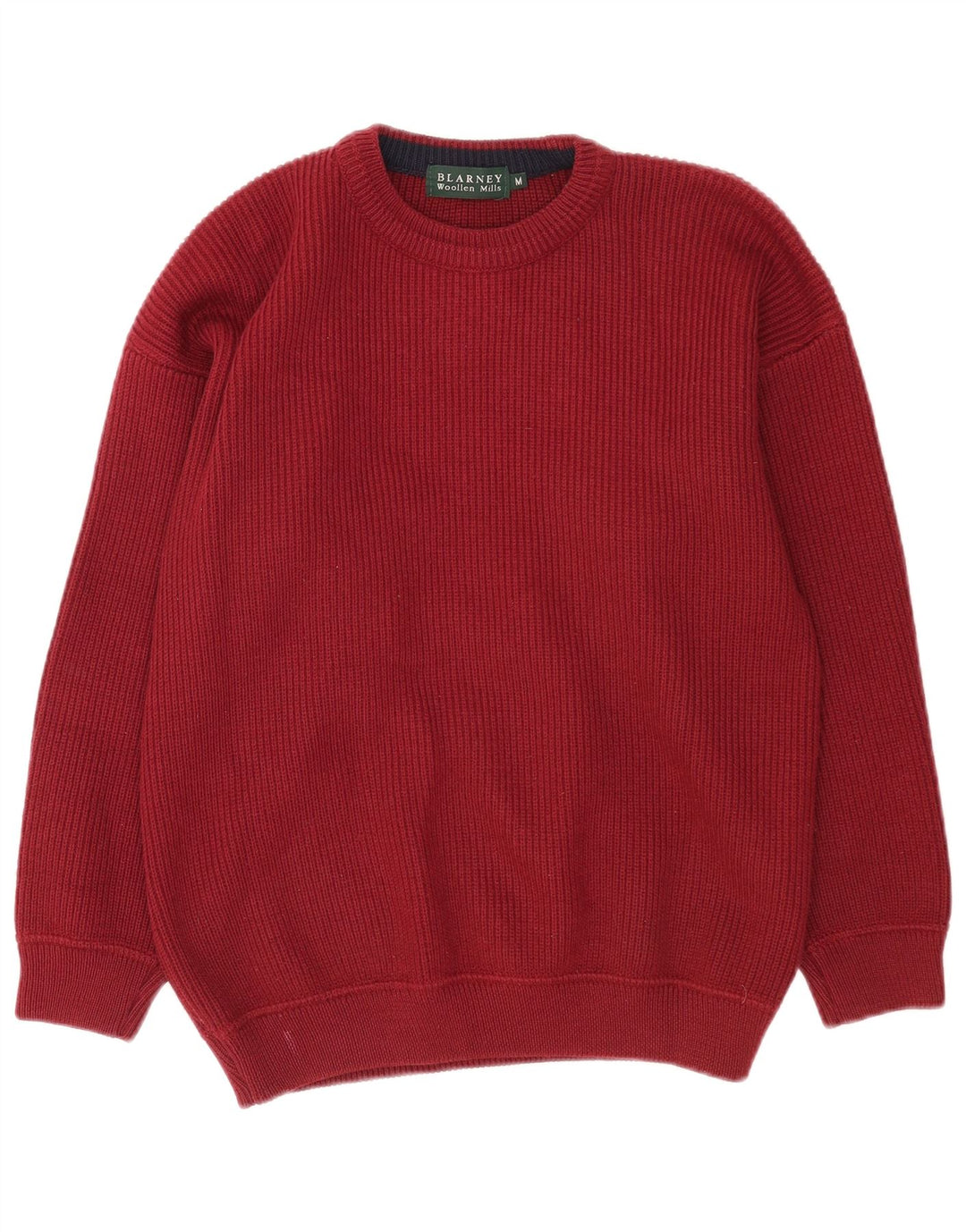 Blarney - Jersey de cuello redondo para hombre de lana burdeos medio
