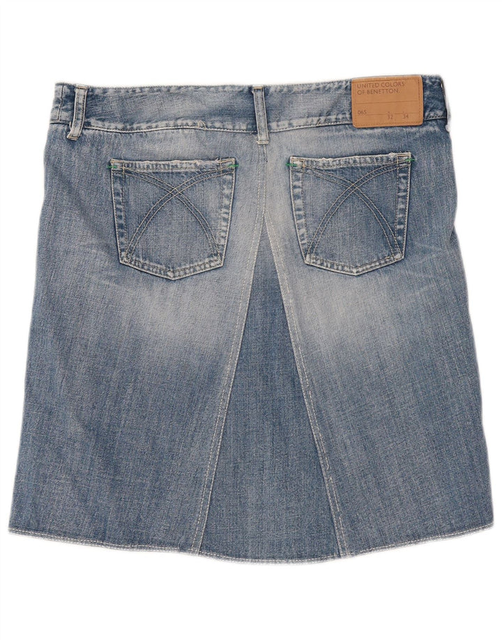 Falda Vaquera Benetton W32 Large Azul Algodón