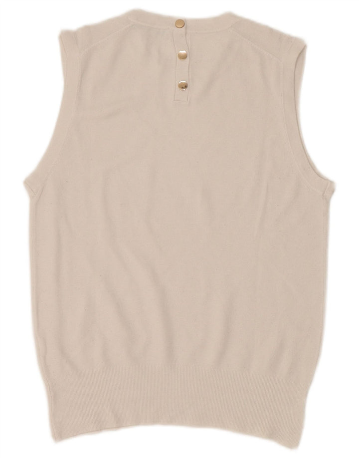 Zara Mujer Chaleco Top UK 12 Medium Blanco