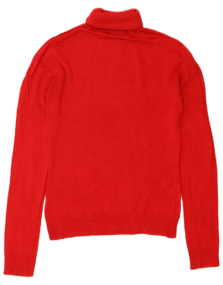 Zara Mujer Roll Neck Jumper Sweater UK 10 Small Rojo