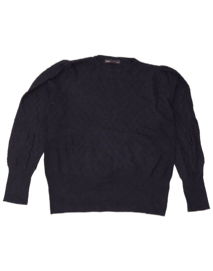 Marks & Spencer - Jersey de cuello redondo para mujer, talla 40, tamaño mediano, azul marino