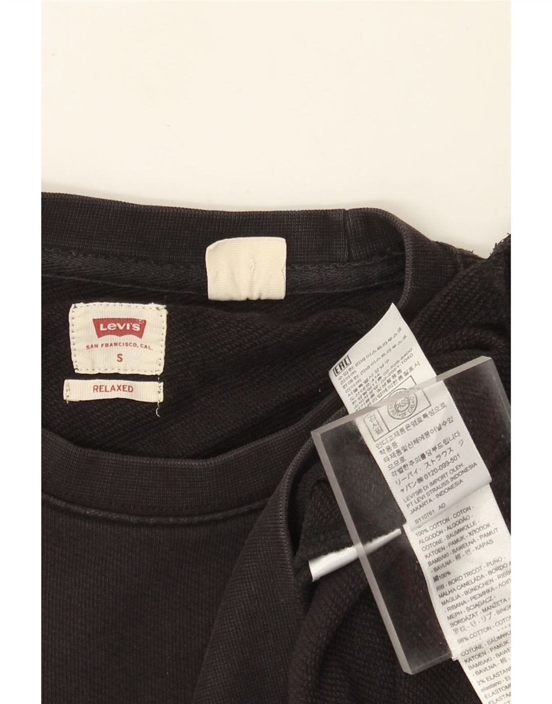 Levi's Mens Relaxed Graphic Sudadera Jumper Pequeño Negro