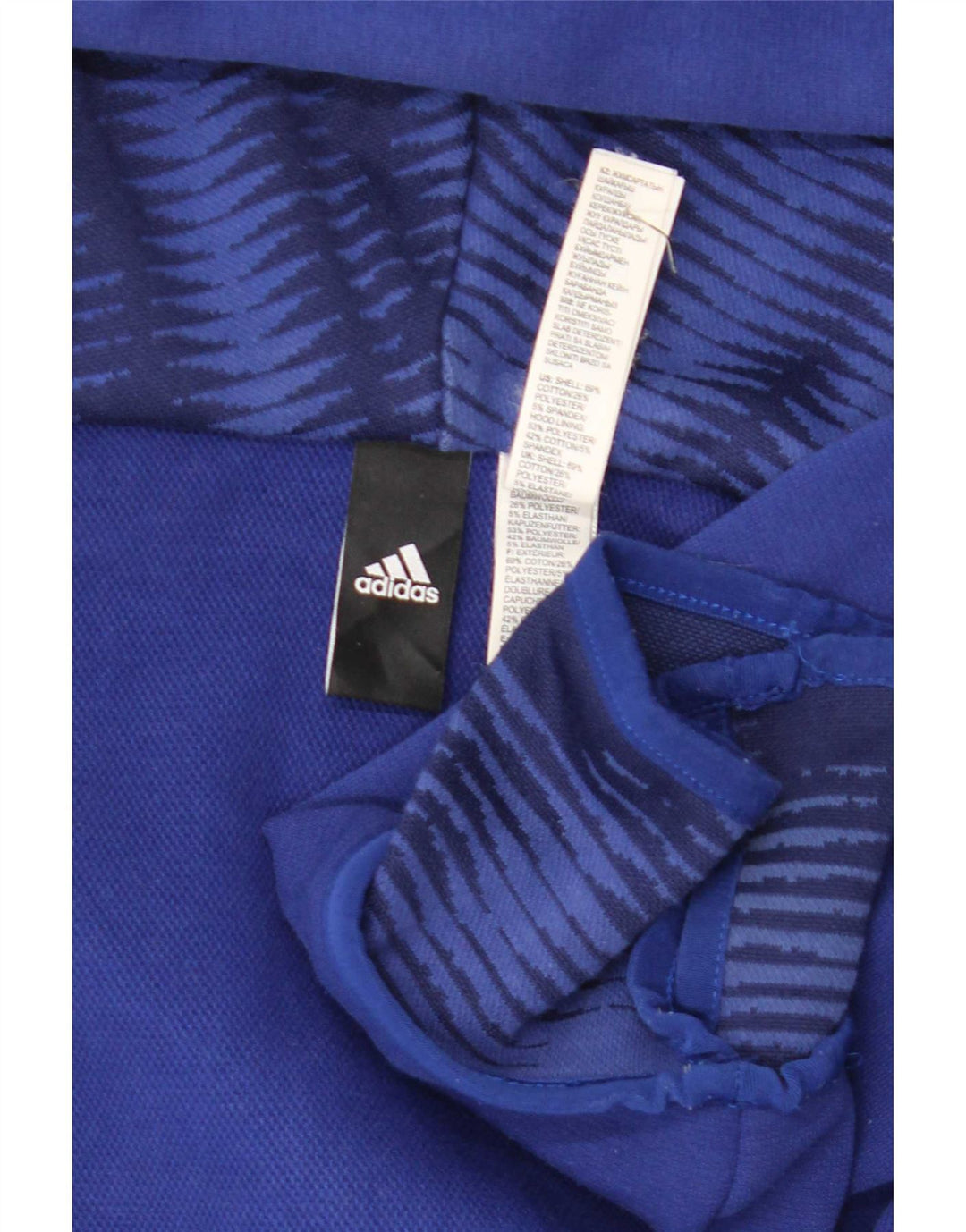 Adidas - Sudadera con capucha y cremallera para hombre, algodón azul medio