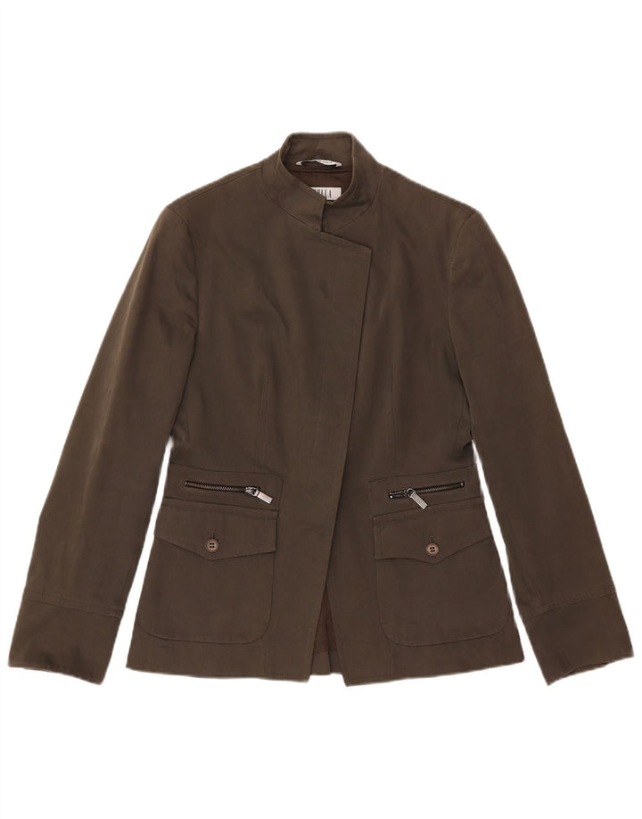 Marella Chaqueta Blazer para Mujer UK 10 Small Marrón Algodón
