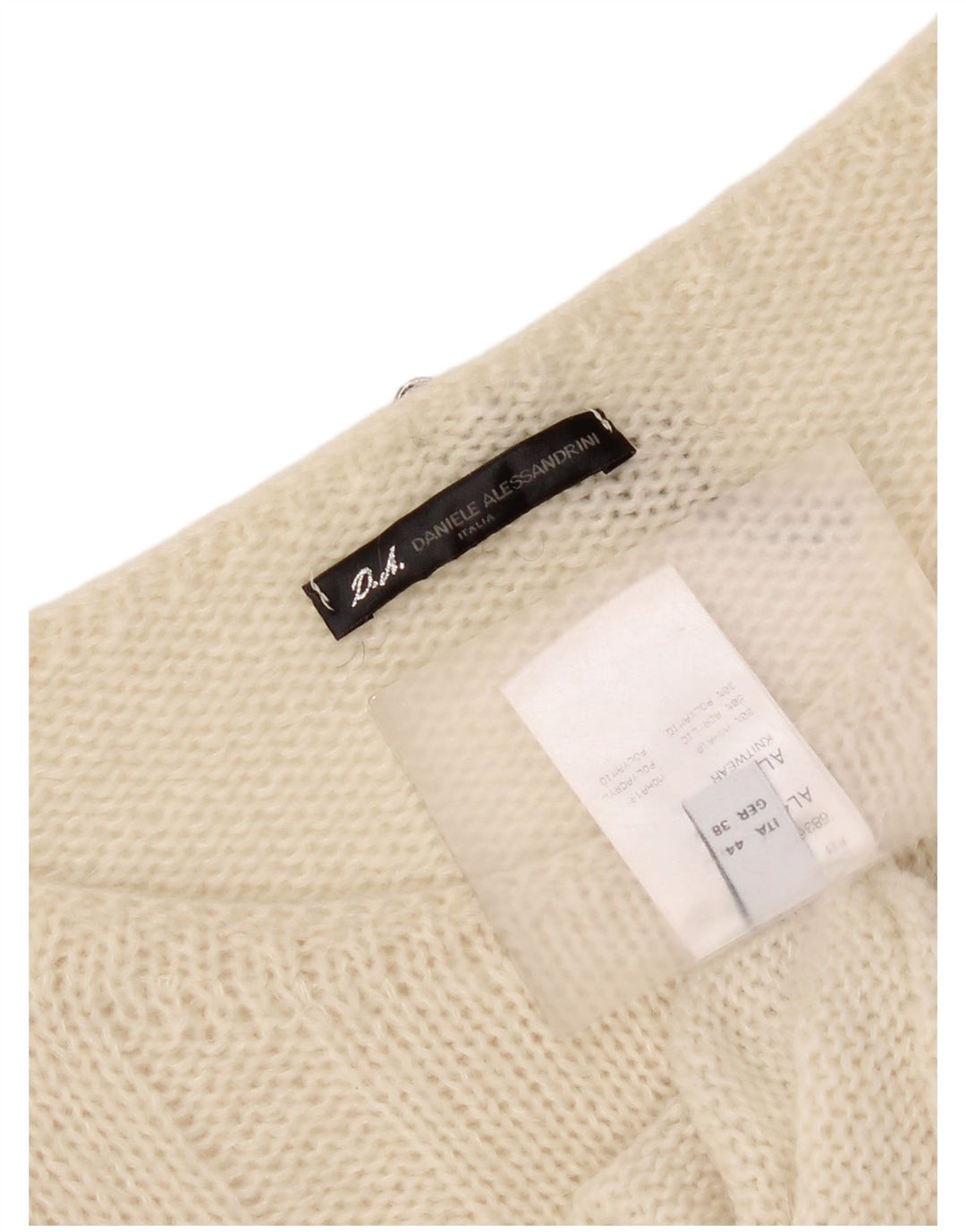 Daniele Alessandrini Jersey con cuello barco para mujer IT 44 Medium White
