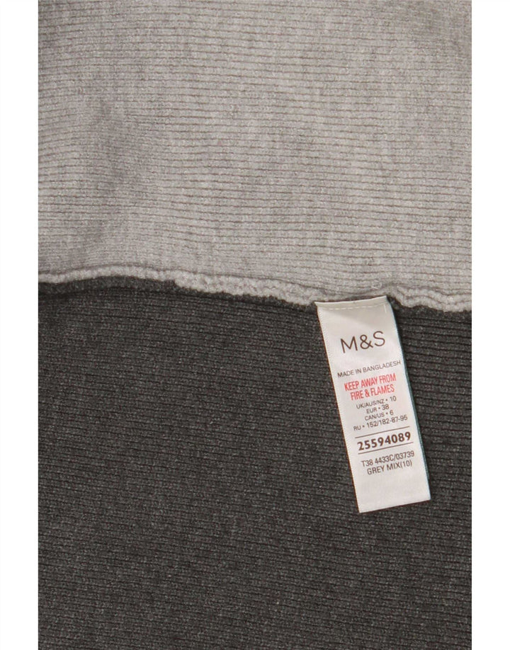 Marks & Spencer Suéter tipo cárdigan largo para mujer UK 10 Small Grey