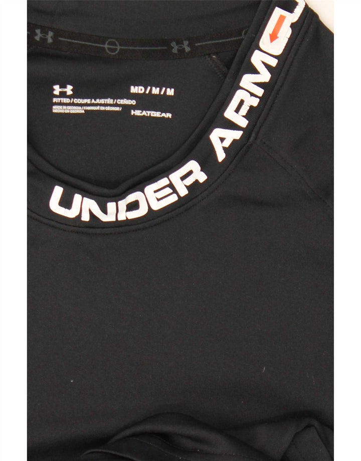 Under Armour Camiseta con gráfico Heat Gear para hombre, parte superior mediana de poliéster negro