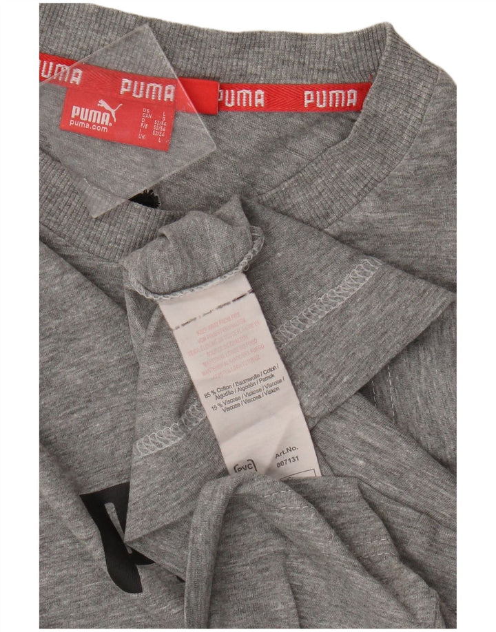 Puma - Camiseta gráfica para hombre, talla grande, algodón gris