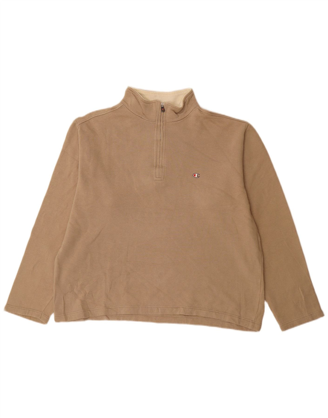 Champion Sudadera Con Cremallera Y Cuello Para Hombre Jersey Grande De Algodón Beige
