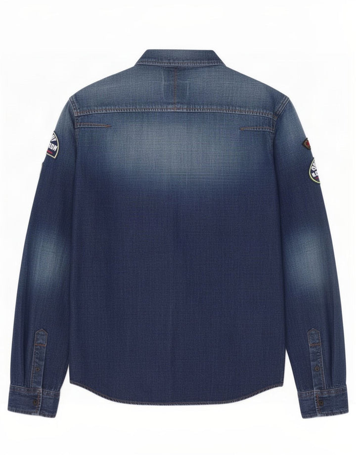 Superdry Camisa Vaquera De Algodón Azul Pequeño Para Hombre