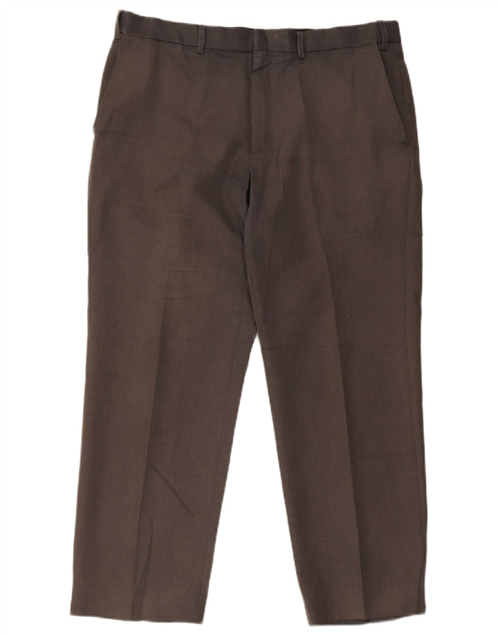 Marks & Spencer Pantalón chino recto para hombre W36 L29 Poliéster gris