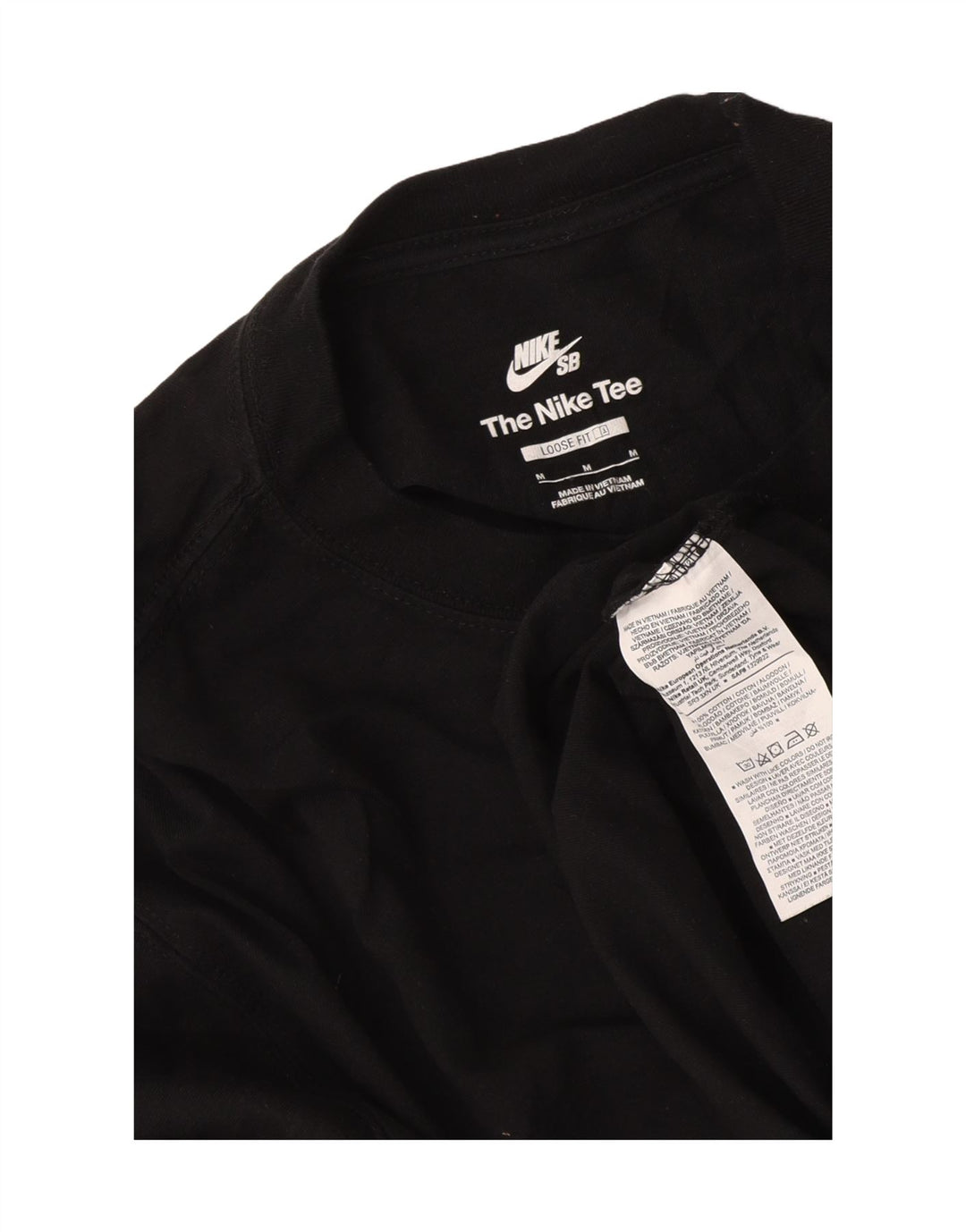 Nike Camiseta holgada con gráfico de manga larga de algodón negro mediano para hombre
