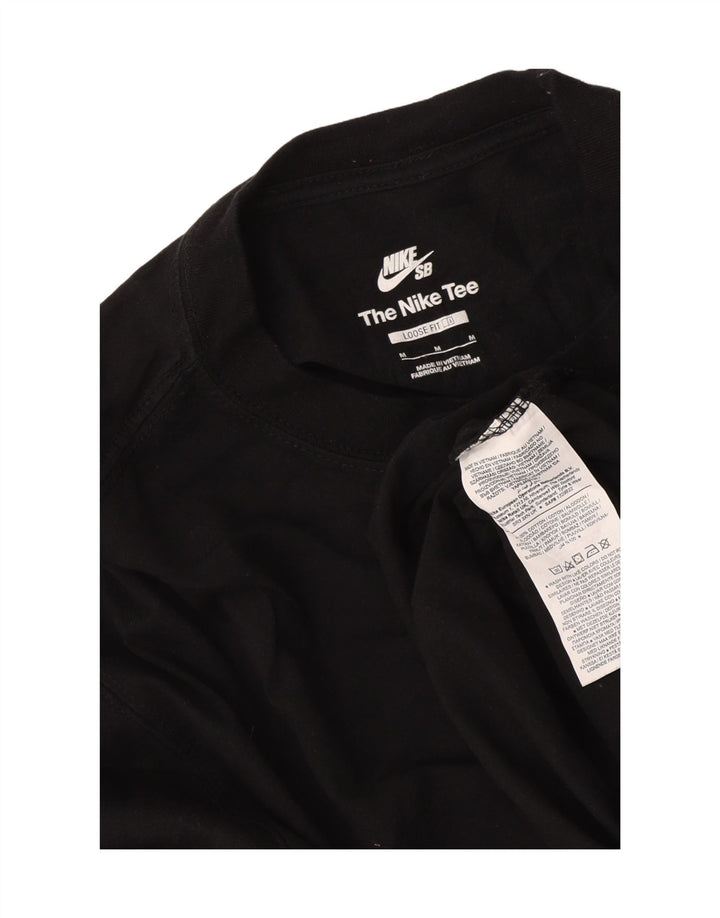 Nike Camiseta holgada con gráfico de manga larga de algodón negro mediano para hombre