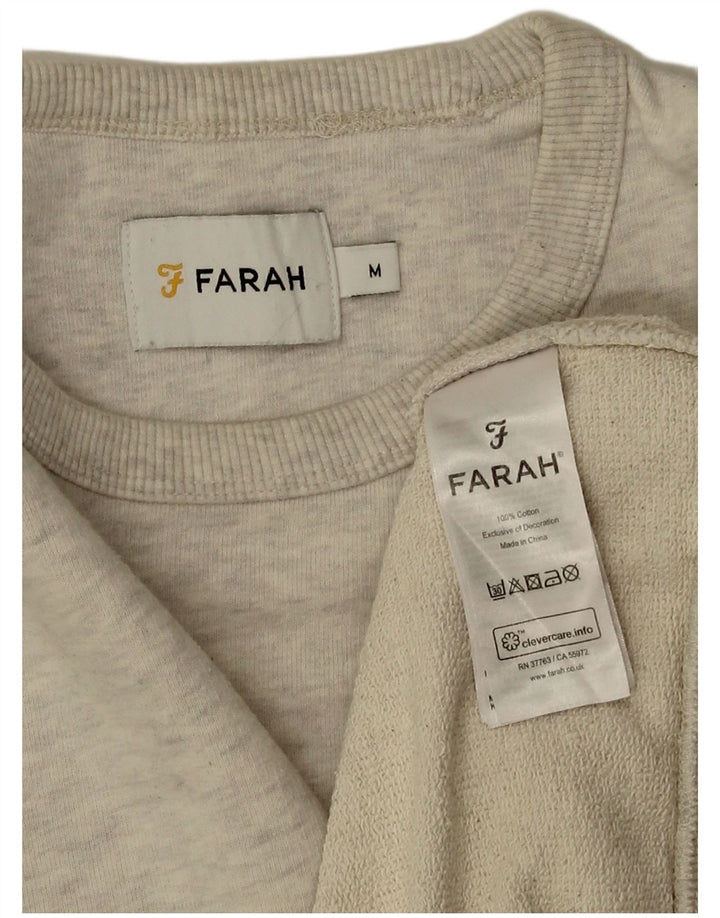 Farah Hombre Sudadera Jumper De Algodón Moteado Gris Medio