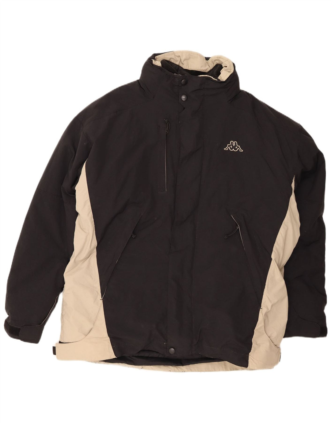 KAPPA Chaqueta cortavientos holgada para hombre UK 40 Large Black Colourblock