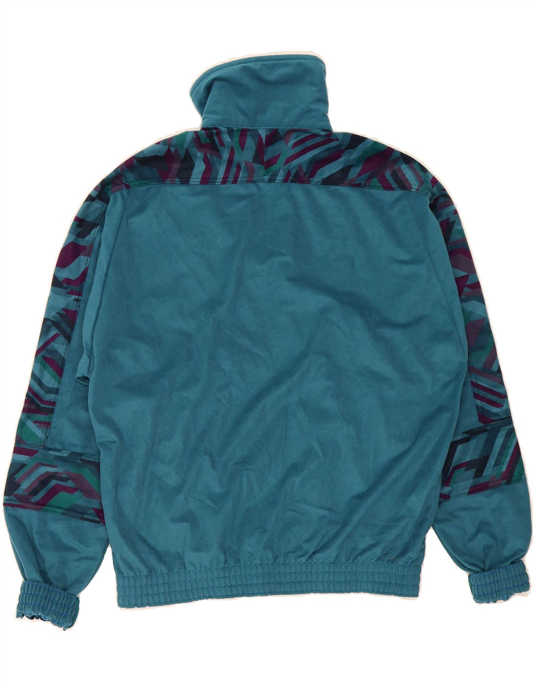 VINTAGE Mens Velvet Full Tracksuit Medium  Blue Geometric Vintage Vintage and Second-Hand Vintage from Messina Hembry 