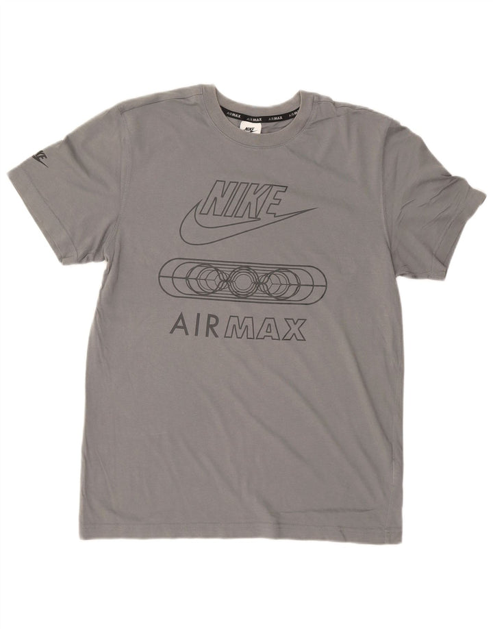 NIKE Mens Graphic T-Shirt Top Medium Grey Cotton