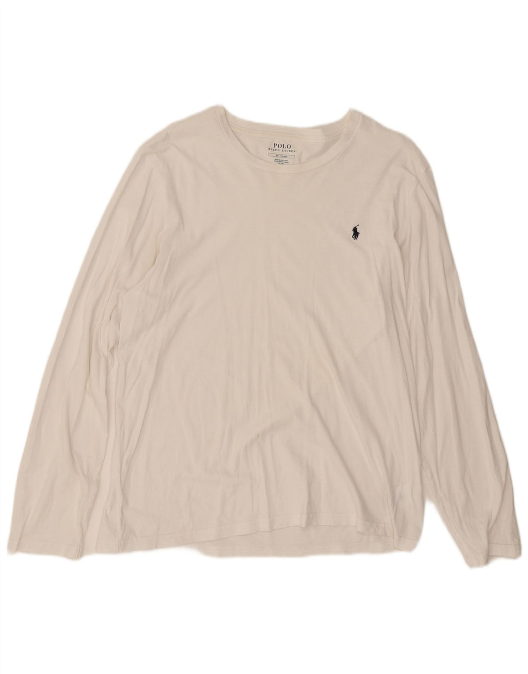 Ralph Lauren Top para hombre de manga larga de algodón blanco medio