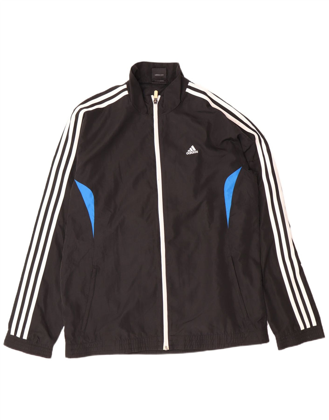 Adidas - Chaqueta de chándal para hombre, talla 40/42, poliéster negro mediano