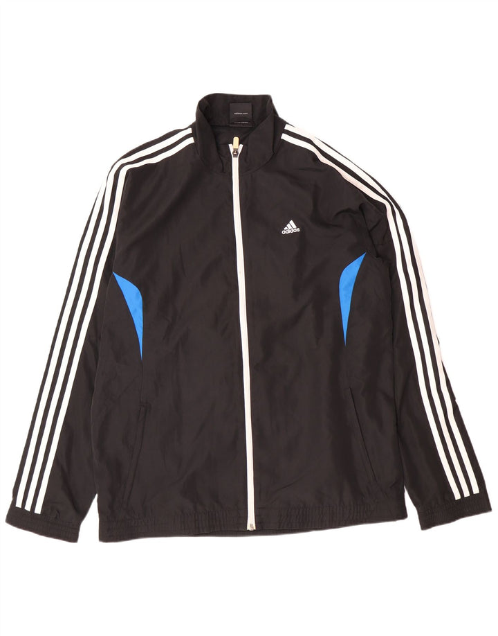Adidas - Chaqueta de chándal para hombre, talla 40/42, poliéster negro mediano