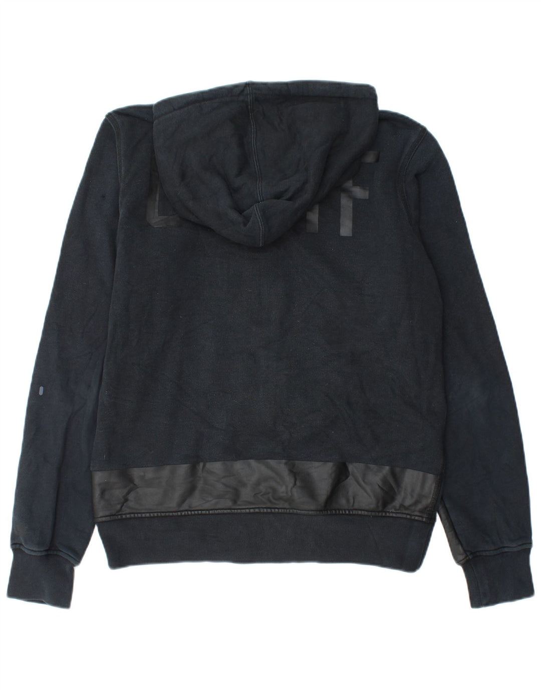 Nike Hombre Sudadera con capucha y cremallera gráfica de algodón color block en azul marino mediano