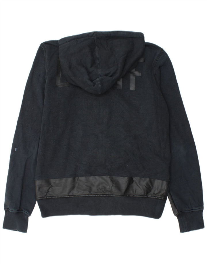 Nike Hombre Sudadera con capucha y cremallera gráfica de algodón color block en azul marino mediano