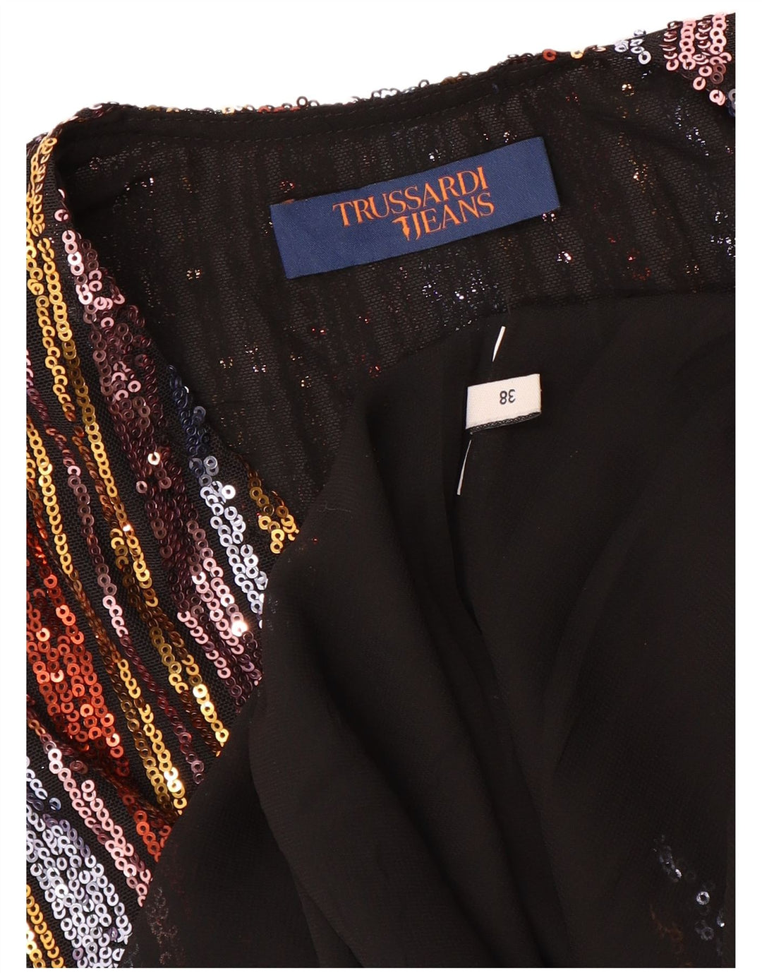 TRUSSARDI JEANS Vestido caftán con alas de murciélago para mujer IT 38 XS Multicolor a rayas