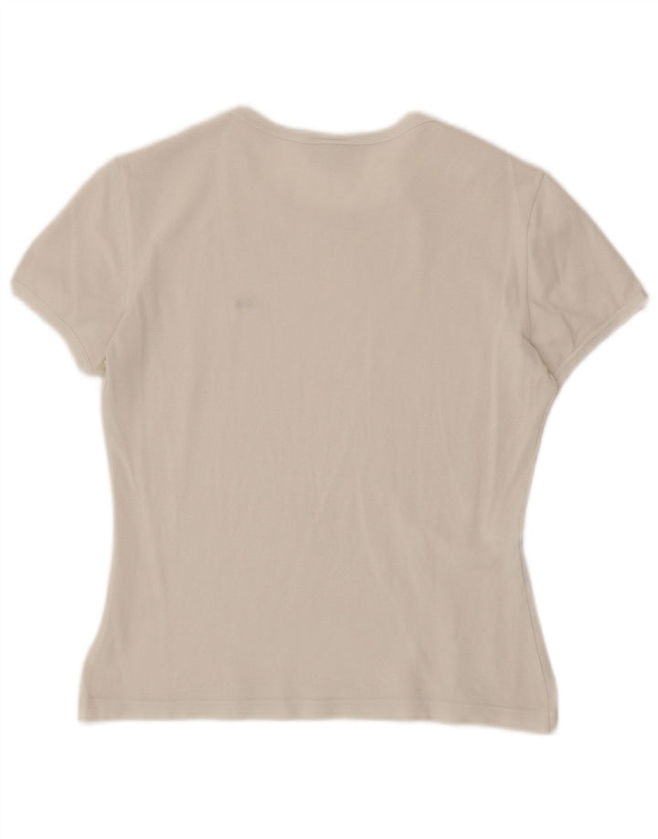 LACOSTE Camiseta Mujer Top Talla 42 Grande Blanco