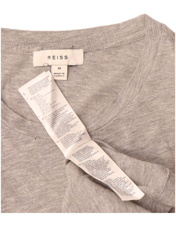 Camiseta REISS para mujer Top UK 44 Algodón gris medio