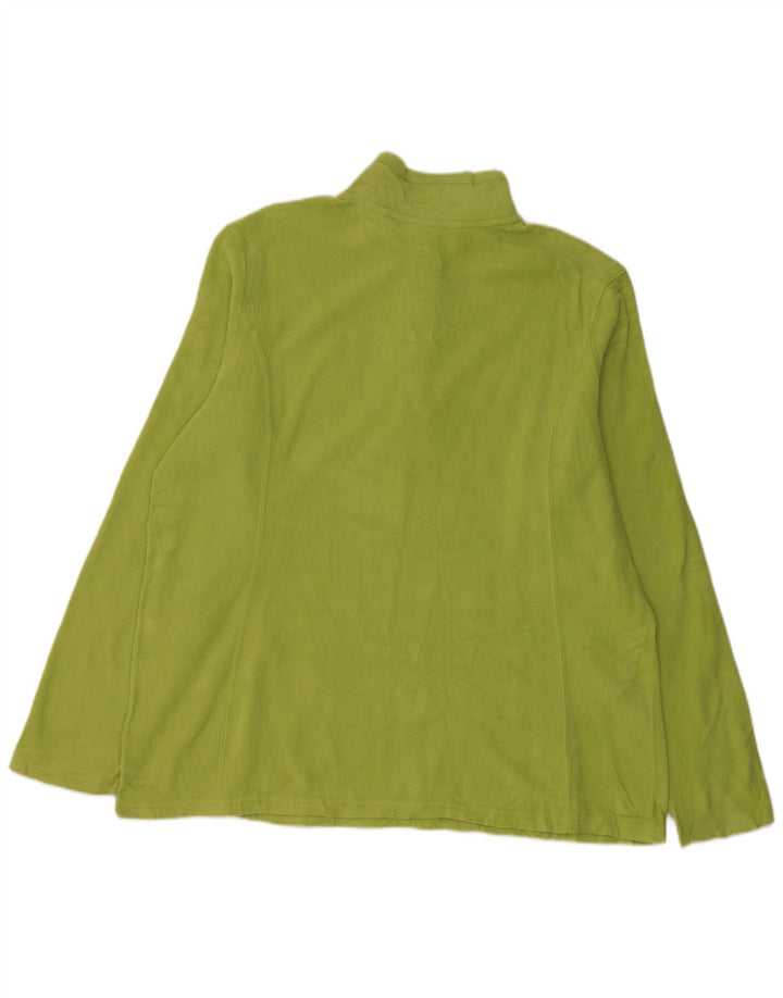 EDDIE BAUER Jersey polar con cuello y cremallera para mujer UK 20 2XL Poliéster verde