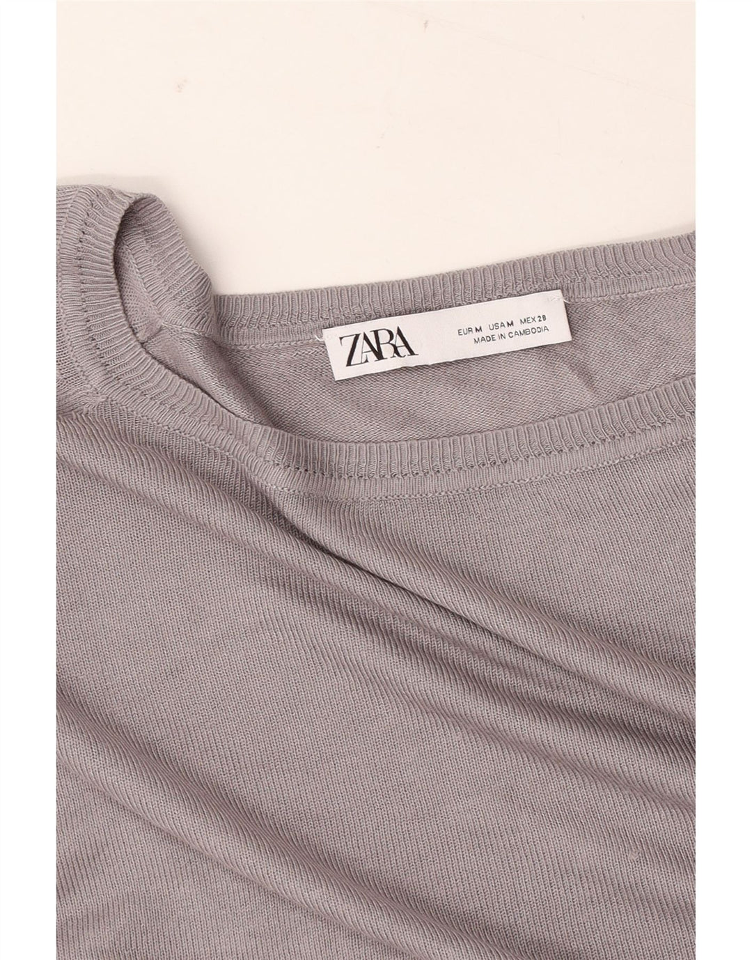 ZARA Suéter tipo jersey corto con cuello barco de gran tamaño para mujer UK 44 Gris medio