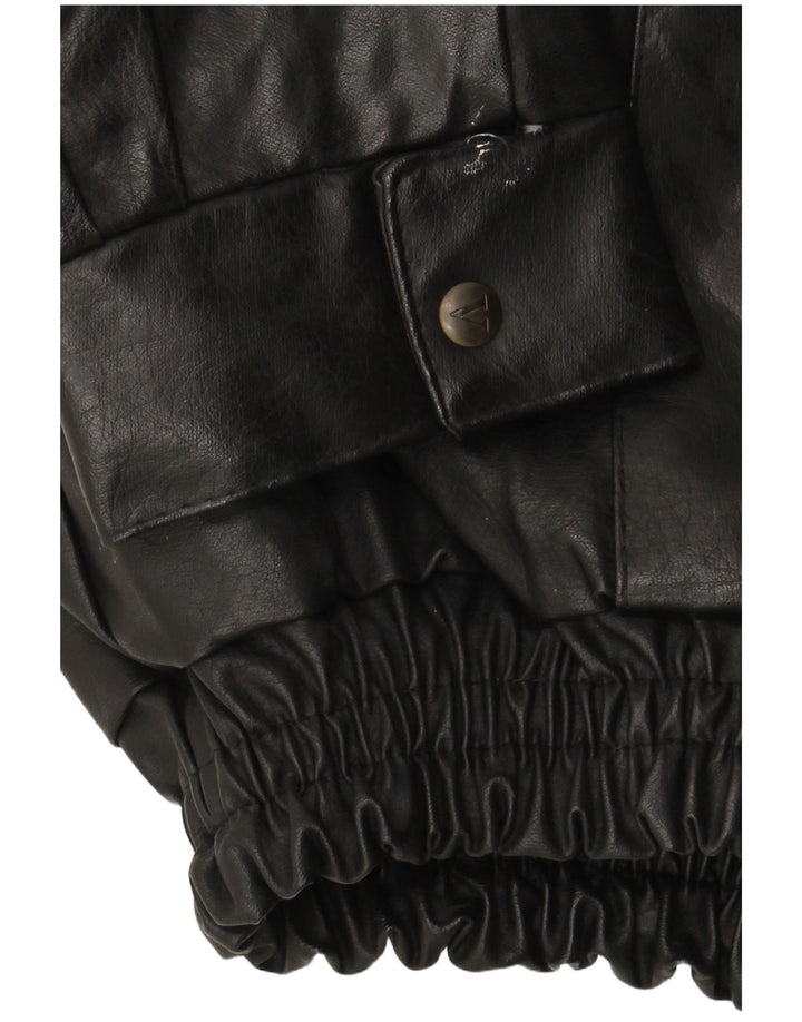 VINTAGE Chaqueta de cuero para hombre Reino Unido 42 XL Negro