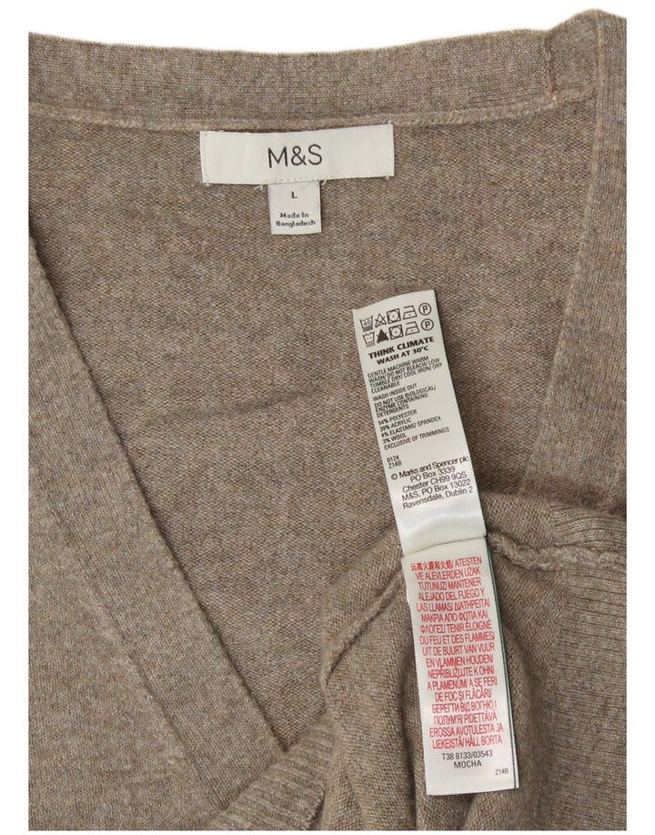 Marks & Spencer Suéter tipo cárdigan sin mangas para mujer UK 46 Large Grey