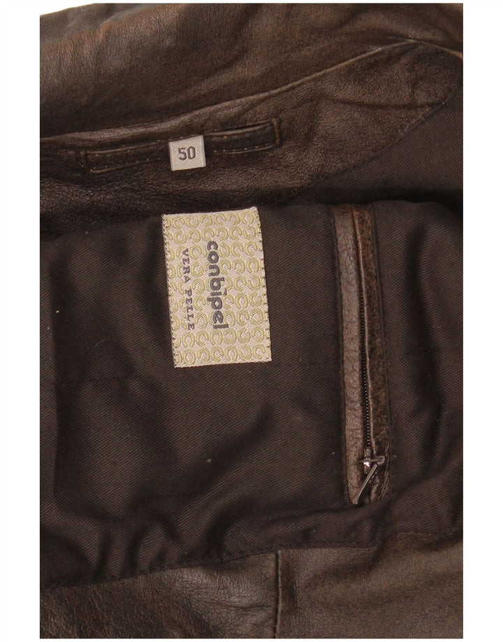 Conbipel Chaqueta De Cuero Para Hombre IT 50 Grande Cuero Marrón