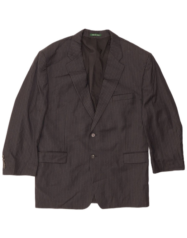 Ralph Lauren Chaqueta Blazer de 2 Botones para Hombre UK 42 XL Lana a Rayas Negra