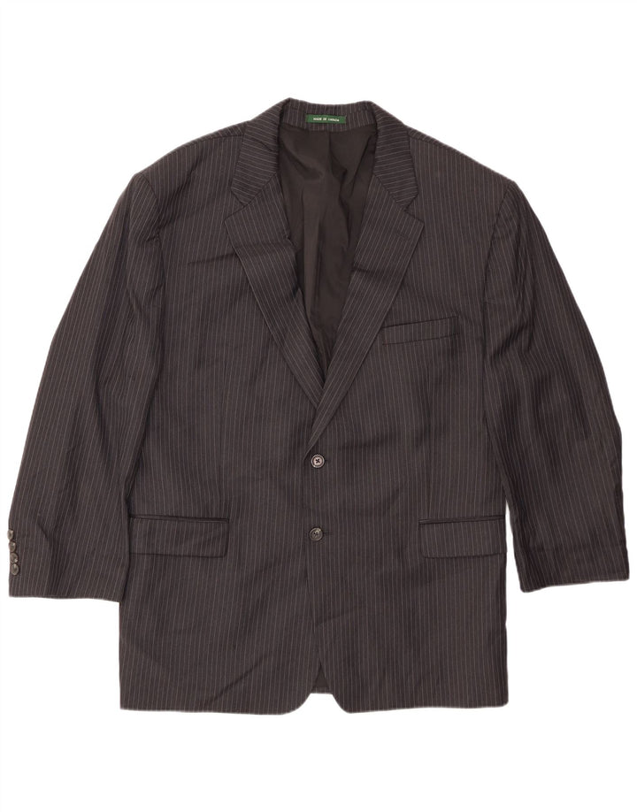 Ralph Lauren Chaqueta Blazer de 2 Botones para Hombre UK 42 XL Lana a Rayas Negra