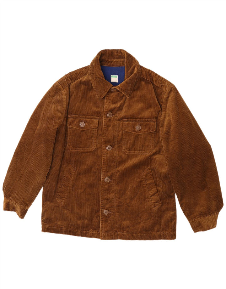 Benetton Chaqueta De Pana Hombre UK 38 Medium Caqui Algodón
